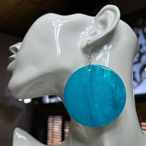 Large dyed sea shells Statement Earrings